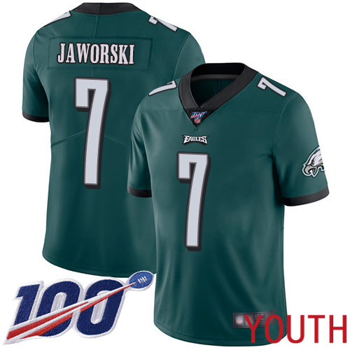 Youth Philadelphia Eagles 7 Ron Jaworski Midnight Green Team Color Vapor Untouchable NFL Jersey Limited Player 2